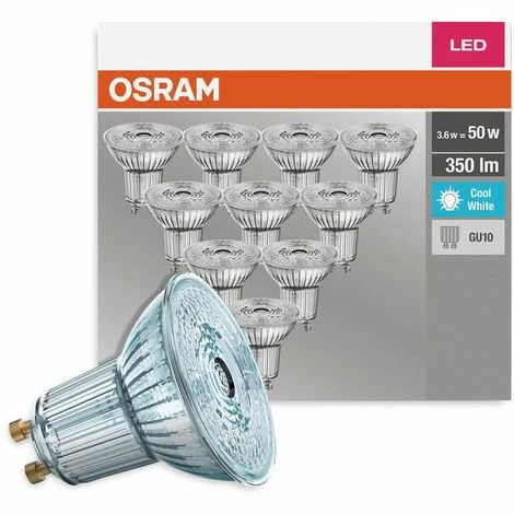Osram LED-Lampe BASE CLASSIC, PAR16, GU10, EEK: F, 4 W, 470 lm, 4000 K, 10 Stück Osram LED-Lampe BASE CLASSIC, PAR16, GU10, EEK: F, 4 W, 470 Lm, 4000 K, 10 Stück -OSRAM Shop 27484479 3