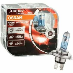 Duo Set OSRAM H4 Night Breaker Laser +150% 64193NL 12V 60/55W