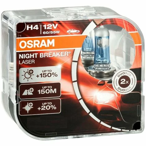 Duo Set OSRAM H4 Night Breaker Laser +150% 64193NL 12V 60/55W Duo Set OSRAM H4 Night Breaker Laser +150% 64193NL 12V 60/55W -OSRAM Shop 28273431 5