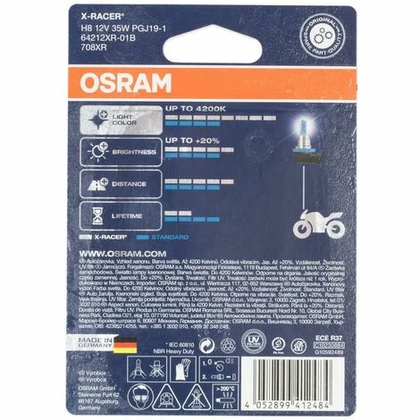 Osram 64212XR-01B X-RACER H8 Halogen Motorrad-Scheinwerferlampe, Einzelblister (1 Stück) Osram 64212XR-01B X-RACER H8 Halogen Motorrad-Scheinwerferlampe, Einzelblister (1 Stück) -OSRAM Shop 40197776 2