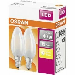 Osram LED Leuchtmittel Clas B40 E14 4W 2er Pack, Warmweiß, Weiß Matt 4058075132870 Led Led Led Osram Osram LED -OSRAM Shop 43904571 4
