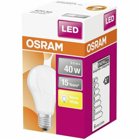 Osram LED Leuchtmittel Star Classic A40 E27 5,5W, warmweiß, weiß matt Osram Led Led Leuchtmittel 0773706446 Star Osram LED Leuchtmittel Star Classic A40 E27 5,5W, Warmweiß, Weiß Matt Osram Led Led Leuchtmittel 0773706446 Star -OSRAM Shop 45067177 4