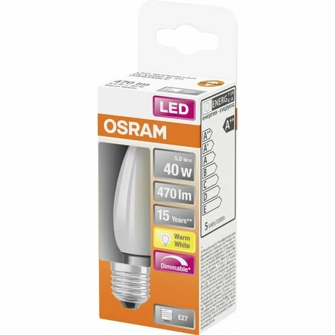 Osram LED Leuchtmittel Retrofit Classic B40 E27 5W, warmweiß, dimmbar, weiß matt Leuchtmittel Osram 0773706465 Osram LED Leuchtmittel Retrofit Classic B40 E27 5W, Warmweiß, Dimmbar, Weiß Matt Leuchtmittel Osram 0773706465 -OSRAM Shop 49557898 2