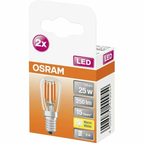Osram LED Kühlschranklampe Special T26 25 E14 2,8W, warmweiß, klar Klar 0773706468 Special Led Osram 4058075449954 Osram LED Kühlschranklampe Special T26 25 E14 2,8W, Warmweiß, Klar Klar 0773706468 Special Led Osram 4058075449954 -OSRAM Shop 49557911 2