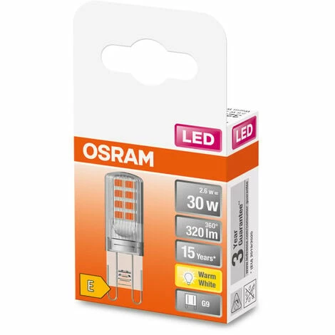 OSRAM LED Pin Lampe mit G9 Sockel, Warmweiss (2700K), 12V-Niedervoltlampe, 2.6W, Ersatz für herkömmliche 30W-Lampe OSRAM LED Pin Lampe Mit G9 Sockel, Warmweiss (2700K), 12V-Niedervoltlampe, 2.6W, Ersatz Für Herkömmliche 30W-Lampe -OSRAM Shop 54883299 2