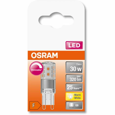 OSRAM Dimmbare LED PIN Lampe mit G9 Sockel, Warmweiss (2700K), 350 Lumen, klares Glas, Single-Pack OSRAM Dimmbare LED PIN Lampe Mit G9 Sockel, Warmweiss (2700K), 350 Lumen, Klares Glas, Single-Pack -OSRAM Shop 54883561 3