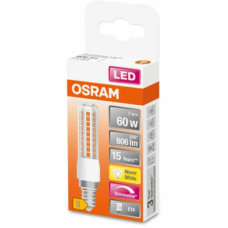 OSRAM LED Superstar Special T SLIM, Dimmbare schlanke LED-Spezial Lampe, E14 Sockel, Warmweiß (2700K), Ersatz für herkömmliche 60W-Leuchtmittel, 1er-Pack OSRAM LED Superstar Special T SLIM, Dimmbare Schlanke LED-Spezial Lampe, E14 Sockel, Warmweiß (2700K), Ersatz Für Herkömmliche 60W-Leuchtmittel, 1er-Pack -OSRAM Shop 54883575 2