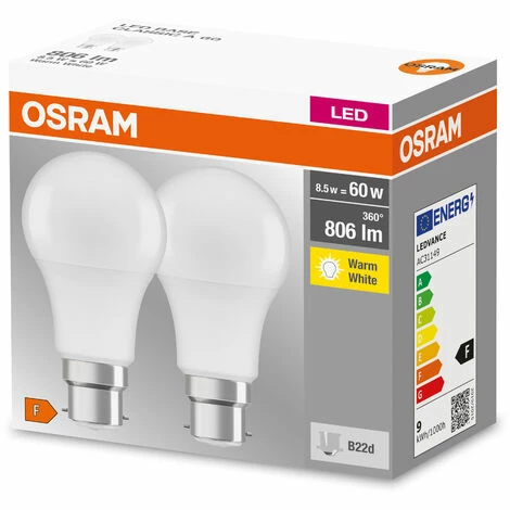 OSRAM LED-Lampe | Sockel: B22d | Warmweiß| 2700 K | 8,50 W Matt | LED BASE CLASSIC A 2 OSRAM LED-Lampe | Sockel: B22d | Warmweiß| 2700 K | 8,50 W Matt | LED BASE CLASSIC A – Bild 2