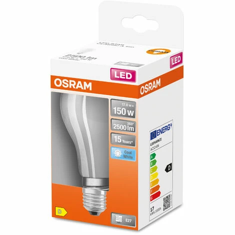 OSRAM LED-Lampe | Sockel: E27 | Cool White | 4000 K | 16 W | Ersatz für 150-W-Glühbirne | LED Retrofit CLASSIC A OSRAM LED-Lampe | Sockel: E27 | Cool White | 4000 K | 16 W | Ersatz Für 150-W-Glühbirne | LED Retrofit CLASSIC A -OSRAM Shop 57177977 2