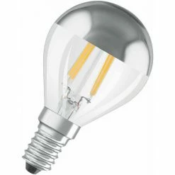 Osram LED Kopfspiegellampe Silber Filament Tropfenform 4 Watt E14 827 Warmweiß Extra