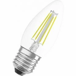 Osram LED Leuchtmittel Classic B40 E27 4W, Warmweiß, Klar Kerzenlampe Leuchtmittel Classic Led B40 B40