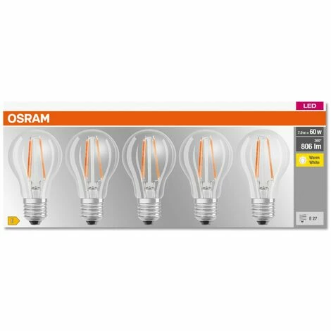 Osram LED Leuchtmittel Classic A 60 E27 6W 5er Pack, warmweiß, klar 4058075673328 4058075673328 Classic Leuchtmittel Osram LED Leuchtmittel Classic A 60 E27 6W 5er Pack, Warmweiß, Klar 4058075673328 4058075673328 Classic Leuchtmittel -OSRAM Shop 67512409 2